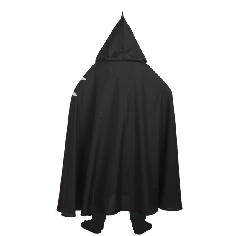 BLESSUME Medieval Hospitaller Hood Robe Templar Knight Cloak Halloween Costume Cape Unisex (Black, Large) - Image 3